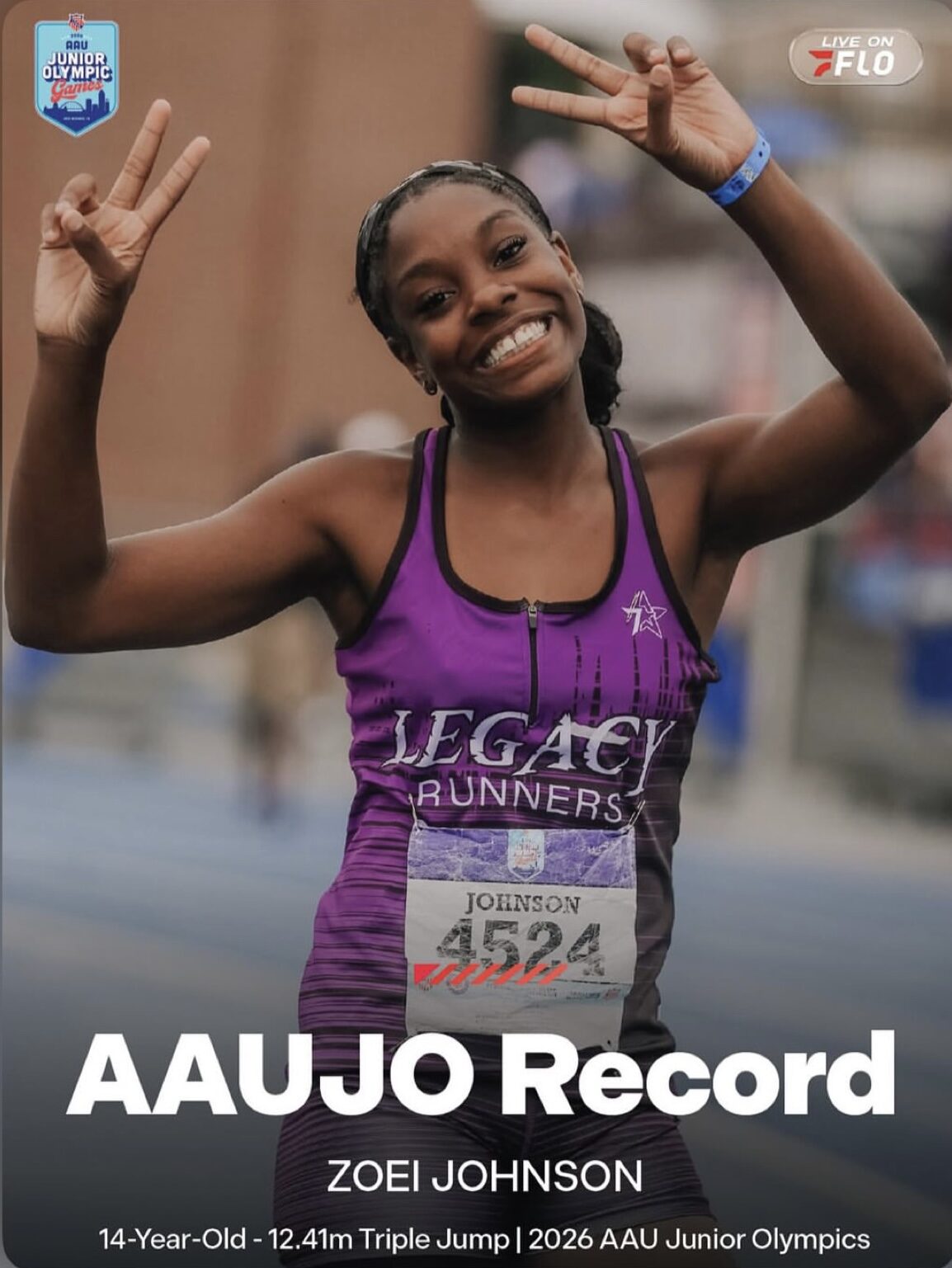 AAU Junior Olympics Triple Jump Record